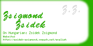 zsigmond zsidek business card